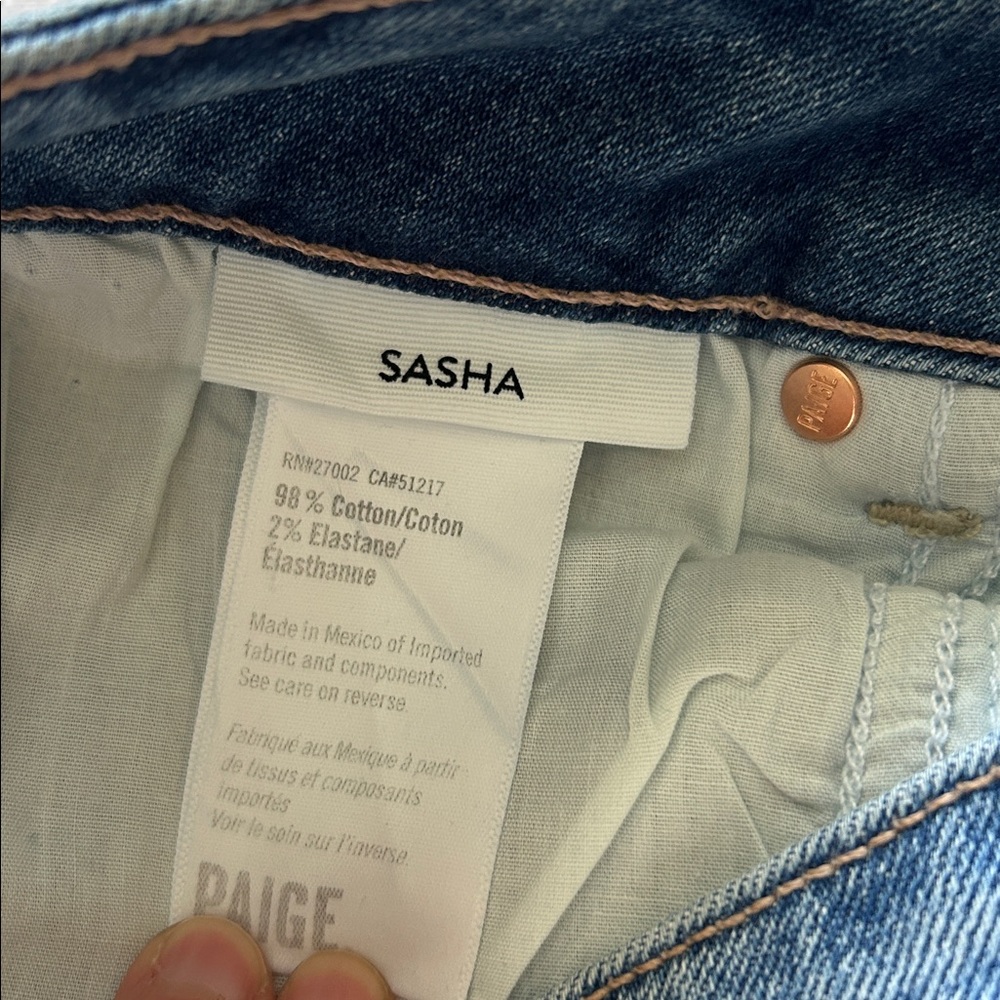NWT Paige Sasha high-rise, wide leg jeans, medium wash 29β anthro Evereve - Picture 6 of 11